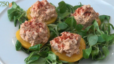 Entrées à base de pêche