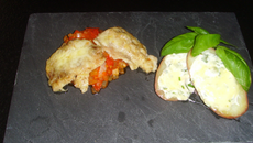 Filet de truite franc comtoise gratinée à la fondue de tomates