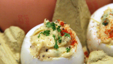 Deviled eggs au roquefort