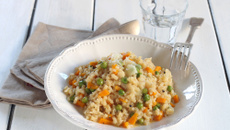 Risotto aux petits pois et fromage de brebis