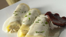 Cannellonis au poulet, crème de moutarde