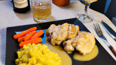 Chapon à la sauce maroilles et à la bière blonde
