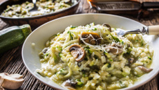 Risotto courgettes carottes champignons