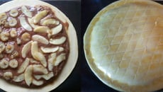 Galette chocolat mi banane mi pomme