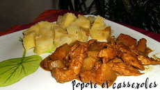 Escalopes de dinde à l'ananas, lait de coco, curry jaune et gingembre