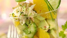 Verrine de crabe et d'agrumes méli mélo