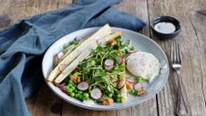 Salade d'asperges des Sables des Landes IGP et son œuf poché