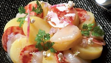 La Juliette en carpaccio de St Jacques et betterave chioggia