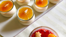 Verrines de panna cotta à la confiture de clémentines
