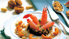 Ratte du Touquet aux crevettes et éclats de noix