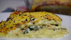 Galette gratinée aux champignons et lardons