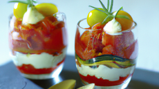 Verrines tomate chèvre courgette de Sophie