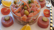 Fraicheur de thon et saumon aux agrumes