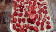 Tiramisu aux fraises et aux sablés