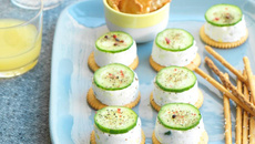 Crackers façon cheese-cake au concombre