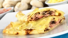 Crêpes fourrées jambon et champignons