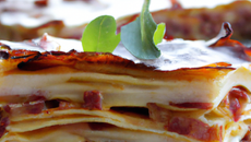 Lasagnes légères au chèvre et au bacon