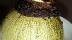 Courgettes farcies au boudin noir