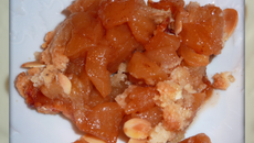 Pommes au cidre caramélisées, crumble amandes