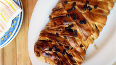 Tarte tressée pommes, cannelle, noisette