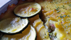 Gratin de patate et courgettes à la moutarde