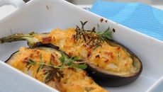 Aubergines farcies au poisson et à la féta