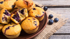 Muffins aux myrtilles et sucre de canne