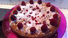 Gâteau aux amandes et aux framboises