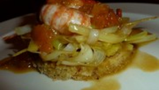 Ecrevisses sur fondue de poireaux, aux arômes d'agrumes