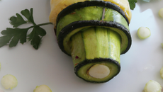 Courgette farcie à la vache qui rit