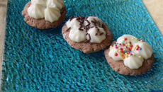 Amandiers, ganache au chocolat blanc