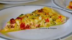 Tarte aux courgettes, poivron, oignon et chorizo
