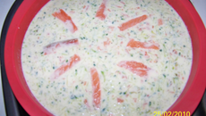 Clafoutis de courgettes aux deux saumons