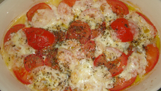 Gratin de tomates et mozzarella