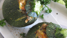 Courgettes farcies aux champignons et fromage frais