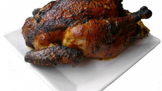 Chapon farci à la mangue et laqué aux épices