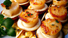 Brochette de Coquille Saint-Jacques aux pommes et beurre de Calvados