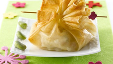 Aumônière de saumon et petits légumes