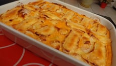 Gratin de pommes de terre, purée de carotte et reblochon