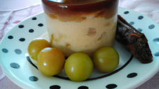 Poudding mirabelles, gingembre et praliné.