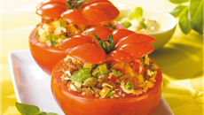 Tomates farcies au veau et quinoa