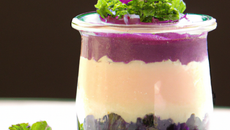 Piémontaise violette en verrine glamour
