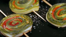 Rouleau de poivron et courgette confites