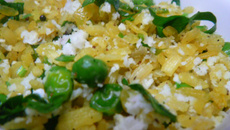 Matar Batata phoa - Flocons de riz aux petits pois et à la pomme de terre