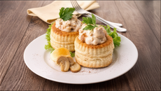 Vols au vent de poulet aux champignons