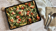 Frittata géante sur plaque