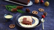 Bûche glacée ALDI et sa crème anglaise