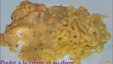 Poulet à la crème et au thym