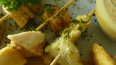 Brochette de lotte et fondue de fenouil