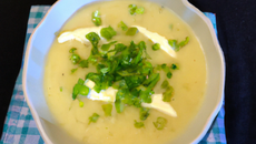 Soupe de poireaux et camembert au thermomix